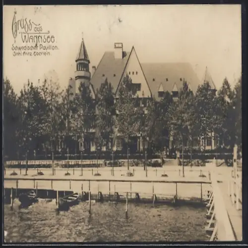 AK Berlin-Wannsee, Gasthaus Schwedischer Pavillon von Fritz Eberlein