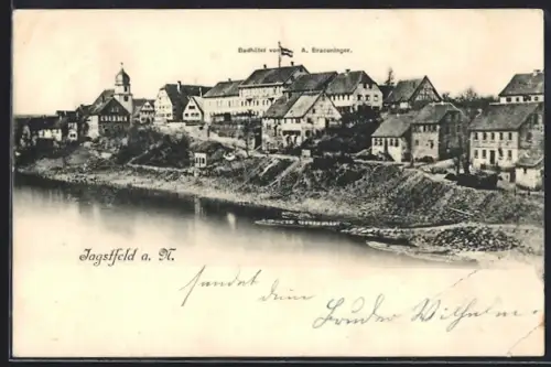 AK Jagstfeld a. N., Bahnhotel von A. Braeuninger
