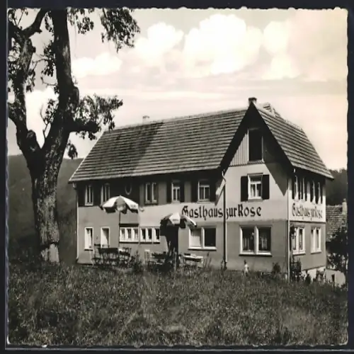 AK Huzenbach-Silberberg b. Freudenstadt, Gasthof-Pension zur Rose E. Maulbetsch