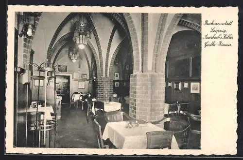 AK Leipzig, Auerbach's Keller, Blick in das Goethe-Zimmer