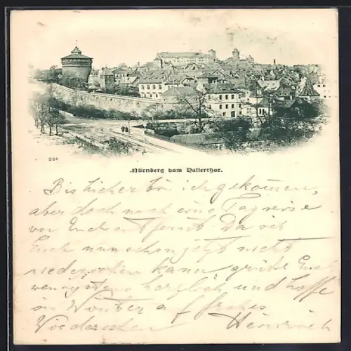 AK Nürnberg, Ortsansicht vom Hallertor