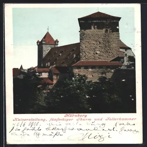 AK Nürnberg, Kaiserstallung, Fünfeckiger Turm und Folterkammer