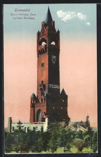 AK Berlin-Grunewald, Kaiser Wilhelm Turm auf dem Carlsberg