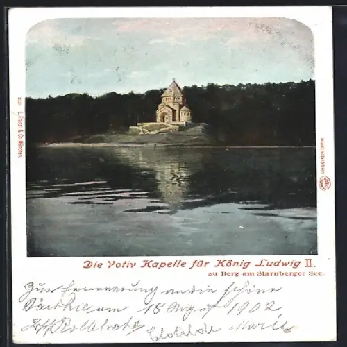 AK Starnberg, die Votiv Kapelle für König Ludwig II