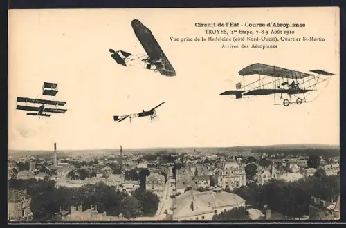AK Flugzeug, Circuit de l`Est 1910, Arrivée des Aéroplanes