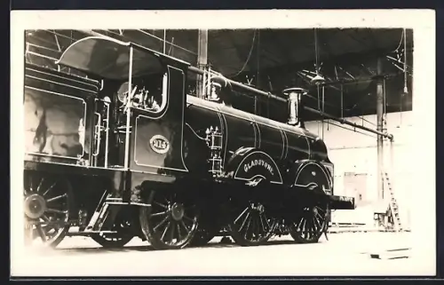 Foto-AK Dampflokomotive No. 214 Gladstone, englische Eisenbahn