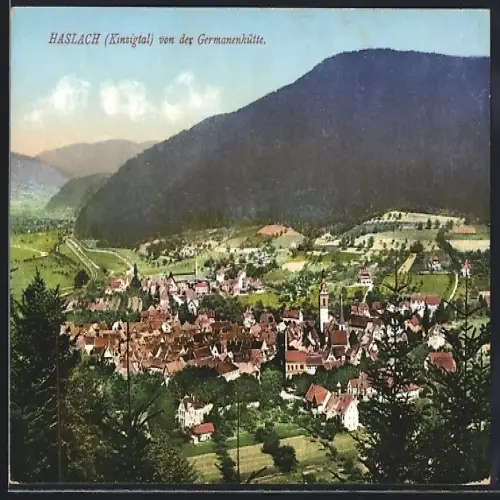 AK Haslach /Kinzigtal, Totalansicht von der Germanenhütte aus