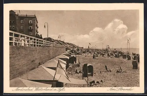 AK Westerland /Sylt, Am Strande, Ortspartie