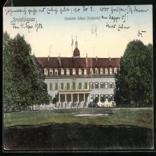 AK Sondershausen / Thüringen, Fürstliches Schloss, Vorderseite