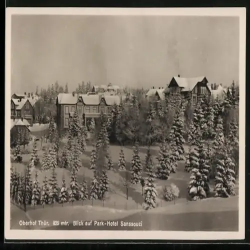 AK Oberhof / Thüringen, Blick ins Oberland im Winter