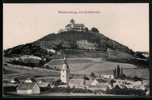 AK Holzhausen / Thüringen, Teilansicht mit Wachsenburg