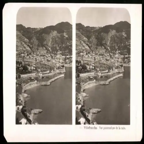 Stereo-Fotografie NPG, Ansicht Villefranche-sur-Mer, Vue panoramique de la rade