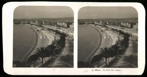Stereo-Fotografie NPG, Ansicht Nice, La baie des Anges, Strandpartie