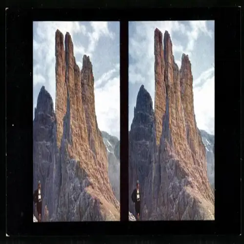 Stereo-Fotografie Chromoplast No. 28, Vajolet-Türme in den westlichen Dolomiten