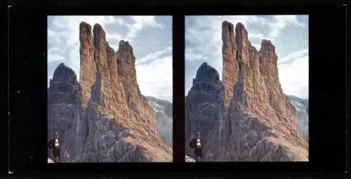 Stereo-Fotografie Chromoplast No. 28, Vajolet-Türme in den westlichen Dolomiten