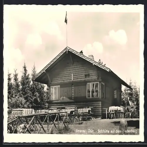 AK Ilmenau / Thüringen, Gasthaus Bobhüttte auf dem Lindenberg