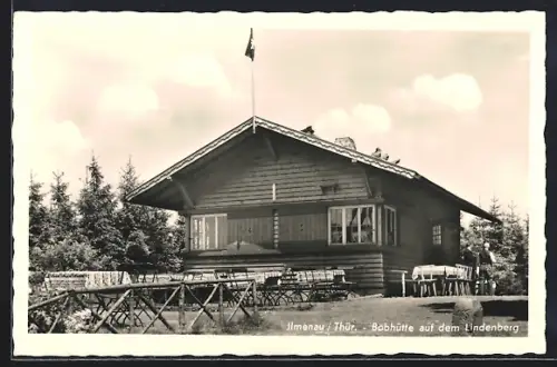 AK Ilmenau / Thüringen, Gasthaus Bobhüttte auf dem Lindenberg