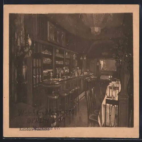 AK Berlin, Weinhaus Meierhans, Motzstr. 67, Innenansicht