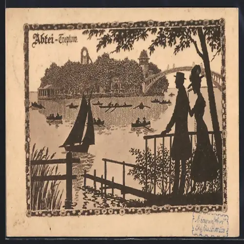 Künstler-AK Treptow, Wasserpartie an der Abtei