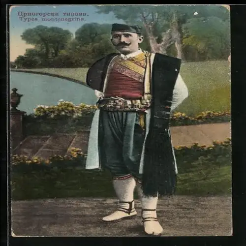 AK Mann in traditioneller Kleidung, Types montenegrins