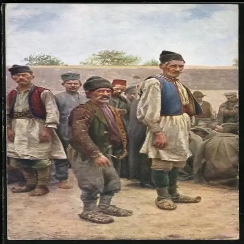 AK Serbische Gefangene aus dem 1. Weltkrieg 1914-15
