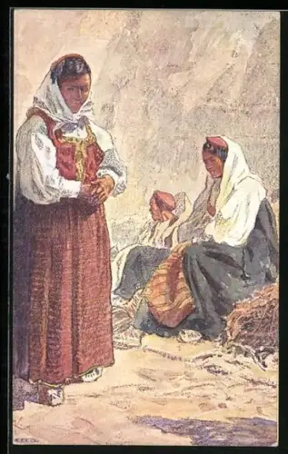 AK Kroatische Frauen in Trachten