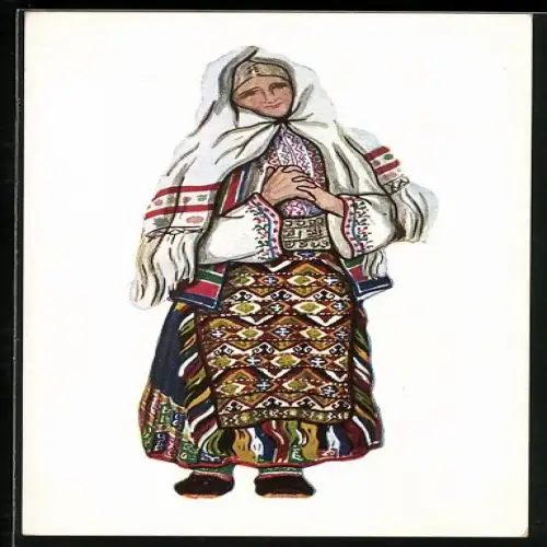 AK Knin, Dame in Volkstracht aus Dalmatien