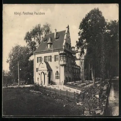 AK Berlin-Grunewald, Blick auf Kgl. Forsthaus Paulsborn
