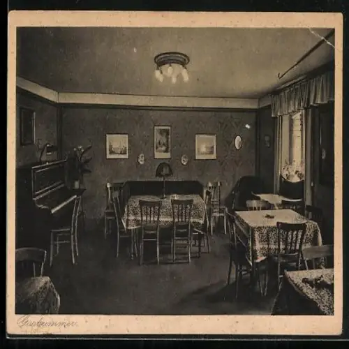 AK Berlin-Nikolskoe /Wannsee, Gastzimmer aus dem Restaurant Blockhaus