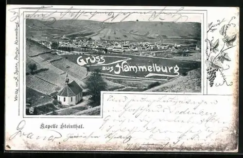 AK Lager Hammelburg, Totalansicht aus der Vogelschau, Kapelle Steinthal