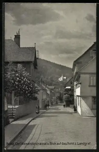 AK Ruhla, Carl Alexanderstrasse mit Blick auf das Hotel zum Landgraf