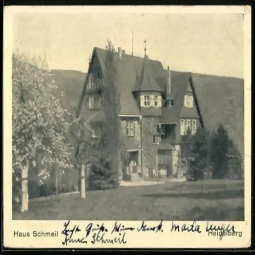 AK Heidelberg / Neckar, Hotel Haus Schmeil
