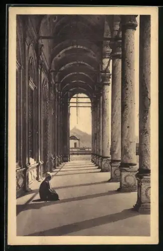 AK Cairo, Mosque Mohammed Aly, Säulengang einer Moschee