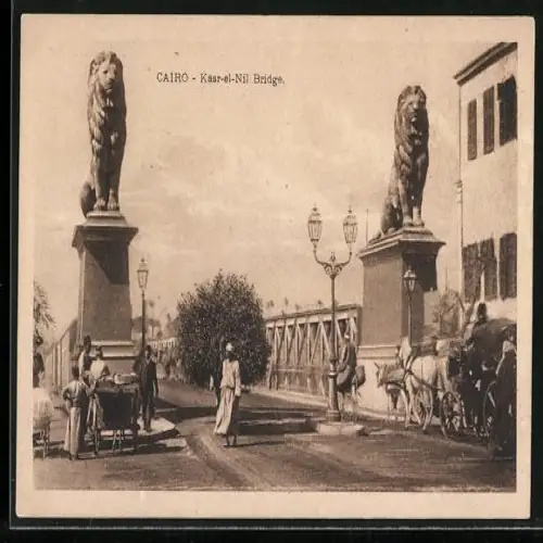 AK Cairo, Kasr-el-Nil-Bridge