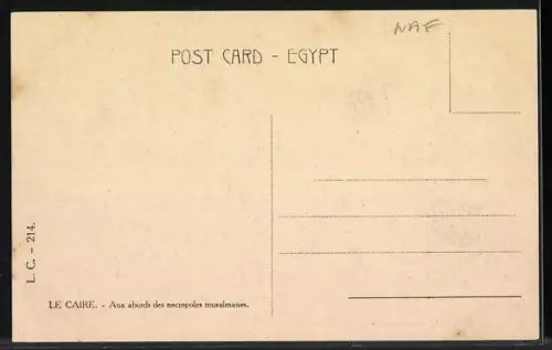 AK Cairo, At the environs of the moslem necropolis