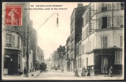 AK Levallois-Perret, La Rue Fazillac, près la Rue Gravel