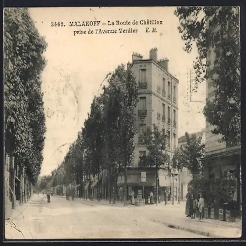 AK Malakoff, La Route de Châtillon prise de l`Avenue Verdier