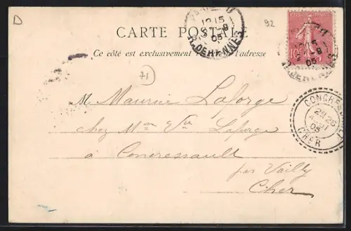 AK Montrouge, Rue de Bagneux avec passants et charrette