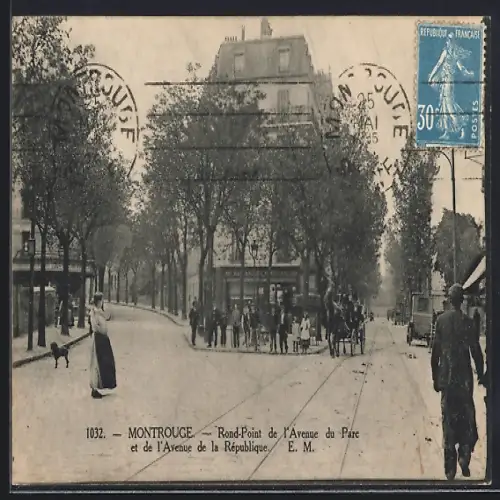 AK Montrouge, Rond-Point de l`Avenue du Parc et de l`Avenue de la République