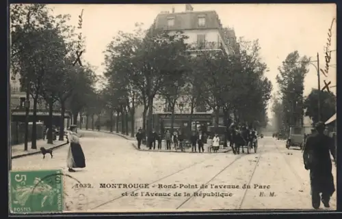 AK Montrouge, Rond-Point de l`Avenue du Parc et de l`Avenue de la République