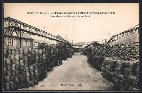 AK Clichy, Vue des chantiers Trentesaux-Leconte, tapis roulant