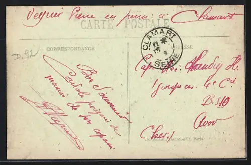 AK Clamart, Rue de Sèvres avec passants et architecture urbaine