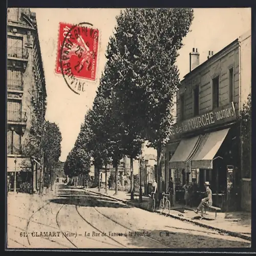 AK Clamart /Seine, La Rue de Vanves et la Fourche