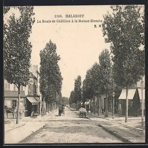 AK Malakoff, La Route de Châtillon à la Maison Blanche