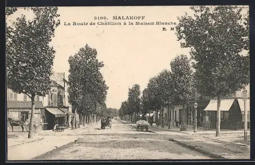 AK Malakoff, La Route de Châtillon à la Maison Blanche