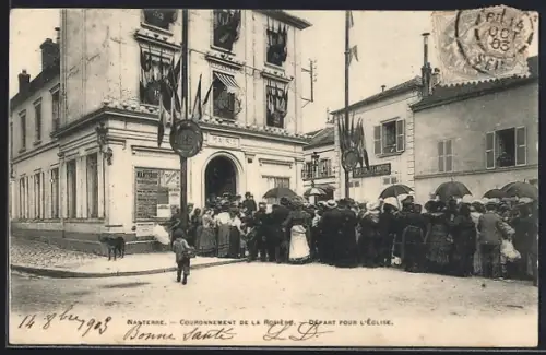 AK Nanterre, Couronnement de la Rosière, Départ pour l`église