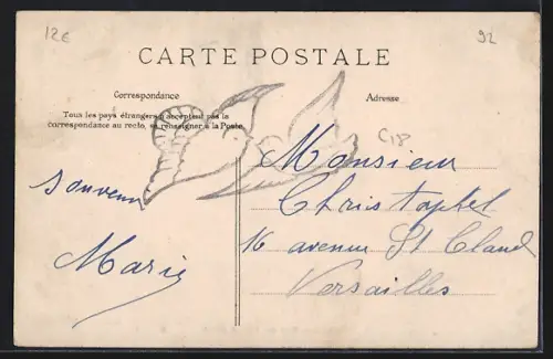 AK Sèvres, Rue de Ville-d`Avray avec boutiques et calèche