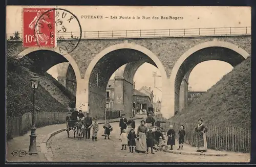 AK Puteaux, Les Ponts à la Rue des Bas-Rogers