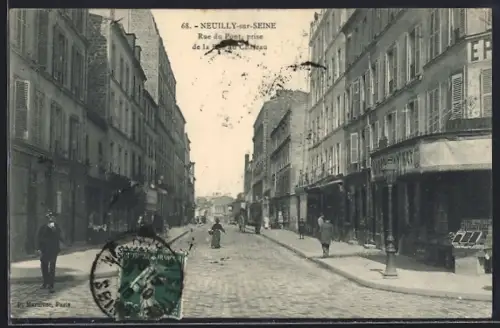 AK Neuilly-sur-Seine, Rue du Pont prise de la Rue du Château
