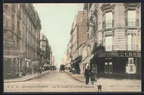 AK Levallois-Perret, La rue Gravel et le Crédit Lyonnais
